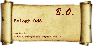Balogh Odó névjegykártya